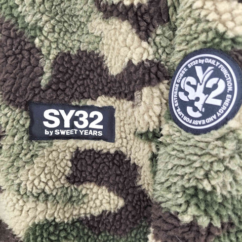 エスワイサーティトゥー SY32 by SWEET YEARS リバーシブル 迷彩 ボア ジップアップ ジャケット メンズ import:M