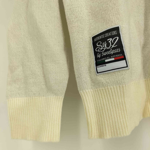 エスワイサーティトゥー SY32 by SWEET YEARS ロゴ デザイン アクリル ウール ニット メンズ