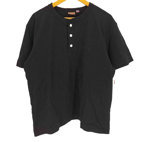ヘルスニット Healthknit USA製 製品染 ヘンリーネック S/S Tシャツ 猫目ボタン メンズ import:XL