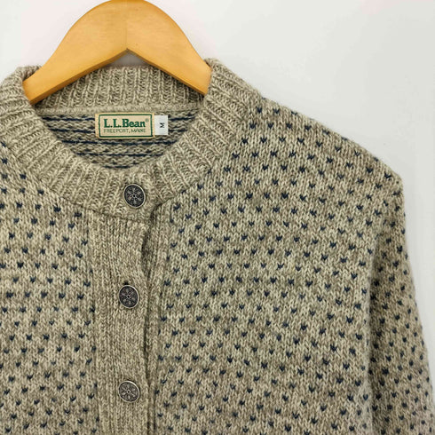 エルエルビーン L.L.Bean 80S バーズアイ 総柄ニットカーディガン レディース import:M