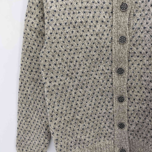 エルエルビーン L.L.Bean 80S バーズアイ 総柄ニットカーディガン レディース import:M