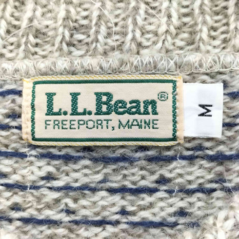 エルエルビーン L.L.Bean 80S バーズアイ 総柄ニットカーディガン レディース import:M