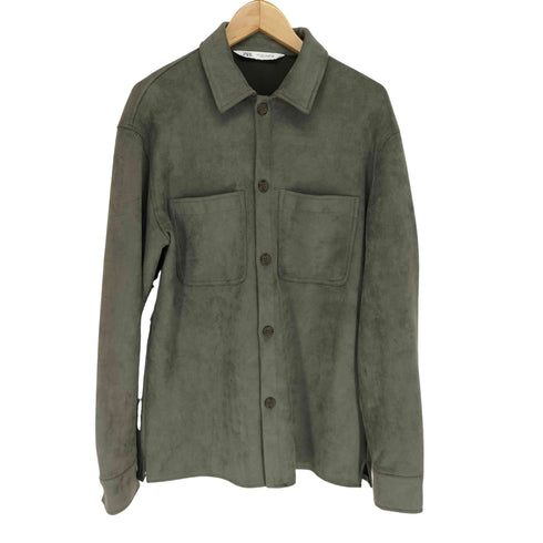 ザラ ZARA ベロア調シャツ メンズ US:38