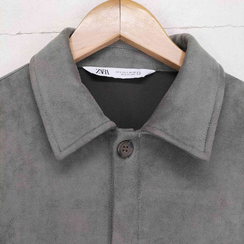 ザラ ZARA ベロア調シャツ メンズ US:38