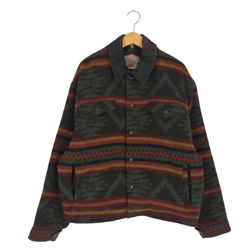 ウールリッチ WOOLRICH 90s USA製 ネイティブ柄 襟コーデュロイ ウール カバーオール メンズ import:XL