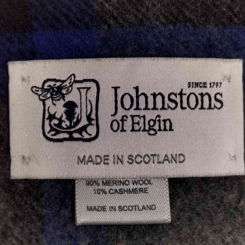 ジョンストンズオブエルガン johnstons of elgin スコットランド製 チェック ウール カシミヤ マフラー レディース