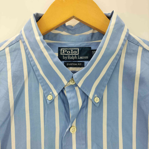 ポロバイラルフローレン Polo by RALPH LAUREN CUSTOM FIT ポニー刺繍 ストライプシャツ メンズ US:44