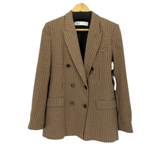 ザラ ZARA STRAIGHT CUT DOUBLE BREASTED BLAZER レディース import:XS