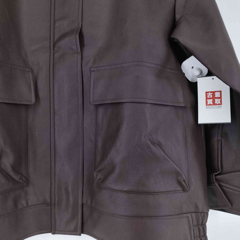 ジーユー GU フェイクレザーオーバーサイズジャケット メンズ JPN:XL