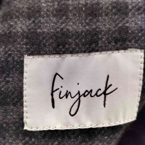 finjack ヴィンテージカシミヤ チャコールグレーチェックジャケット メンズ 46