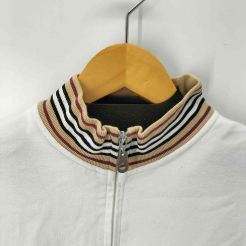 バーバリーブラックレーベル BURBERRY BLACK LABEL ロゴ刺繍 ボーダー切替ジップアップジャケット メンズ JPN:2