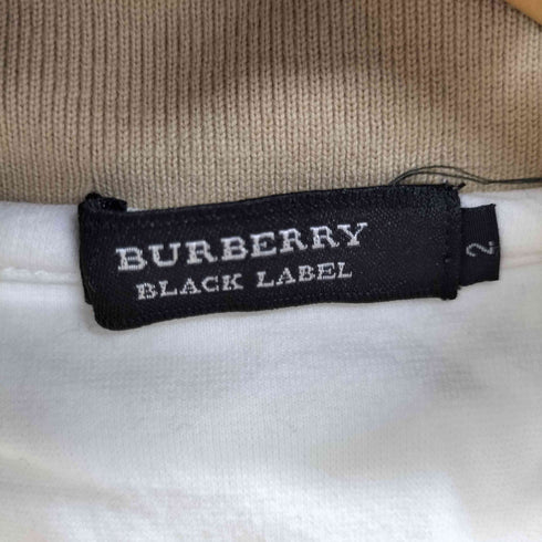 バーバリーブラックレーベル BURBERRY BLACK LABEL ロゴ刺繍 ボーダー切替ジップアップジャケット メンズ JPN:2