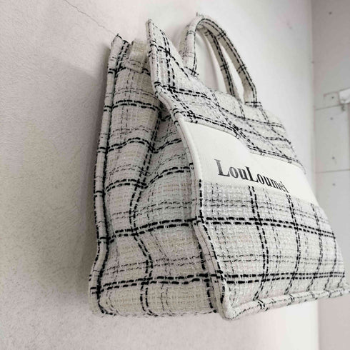 ナイスクラップ NICE CLAUP LouLoumei ツイードキャリーオントートバッグ レディース
