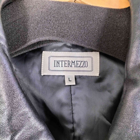 インターメッツォ INTERMEZZO シープスキン レザーステンカラーコート メンズ L
