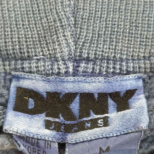 ダナキャランニューヨークジーンズ DKNY JEANS 90S レースアップ コットンニットプルオーバーパーカー 製品染 メンズ M