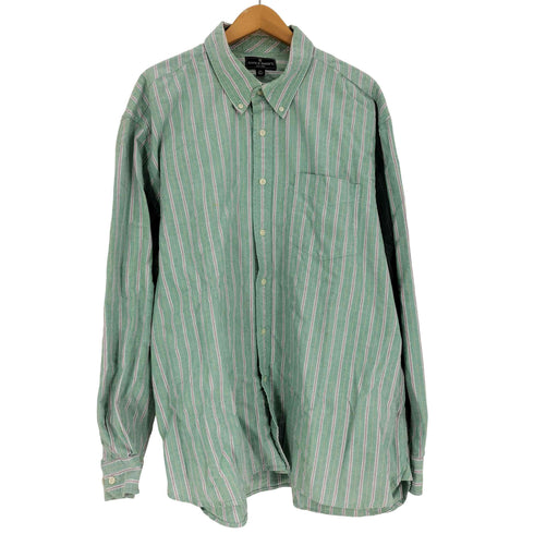スティーブ バリース STEVE & BARRYS ストライプ ボタンダウン L/S シャツ ビッグサイズ メンズ import:XXL