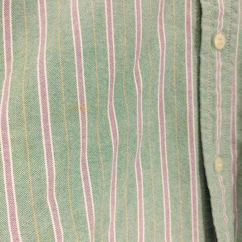 スティーブ バリース STEVE & BARRYS ストライプ ボタンダウン L/S シャツ ビッグサイズ メンズ import:XXL