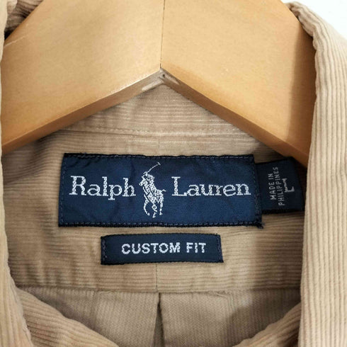 ラルフローレン RALPH LAUREN CUSTOM FIT ポニー刺繍 コーデュロイ ボタンダウンシャツ メンズ import:L
