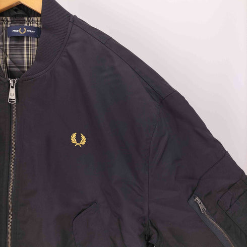 フレッドペリー FRED PERRY Quilted Bomber Jacket 裏地 チェック キルティング MA-1 フライトジャケット メンズ import:L