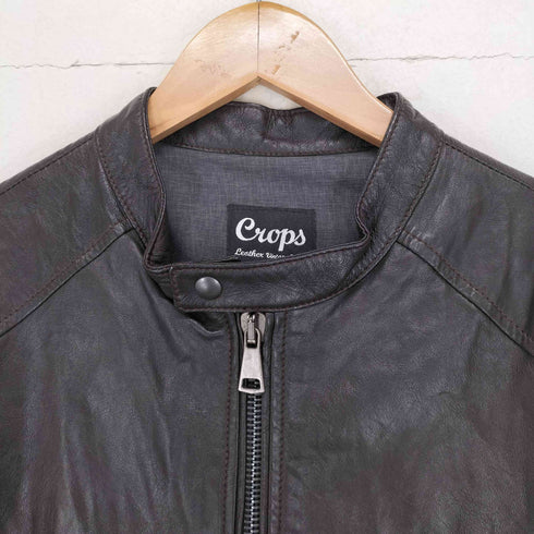 CROPS MADE IN ITALY レザーシングルライダース メンズ 46