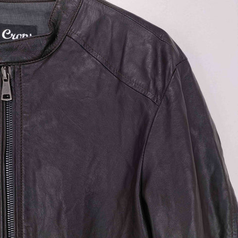 CROPS MADE IN ITALY レザーシングルライダース メンズ 46