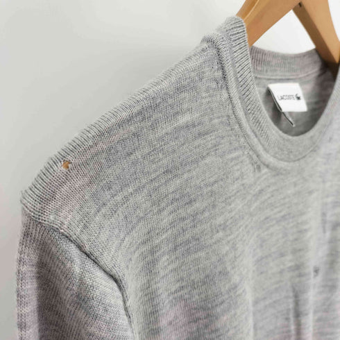 ラコステ LACOSTE ワンポイント 刺繍 PURE NEW WOOL ウール クルーネック ニット メンズ import:M