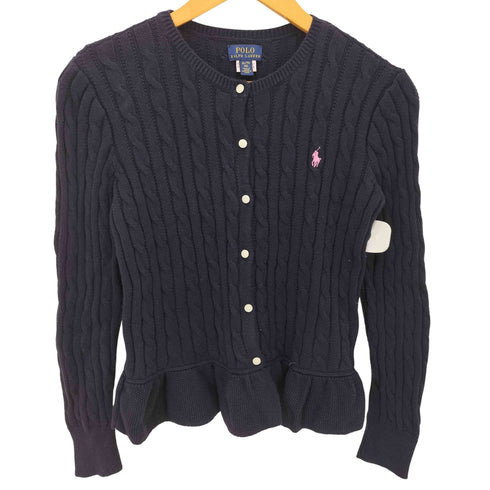 ポロラルフローレン POLO RALPH LAUREN ポニー刺繍 ケーブルニットカーディガン レディース XL/TG(16)