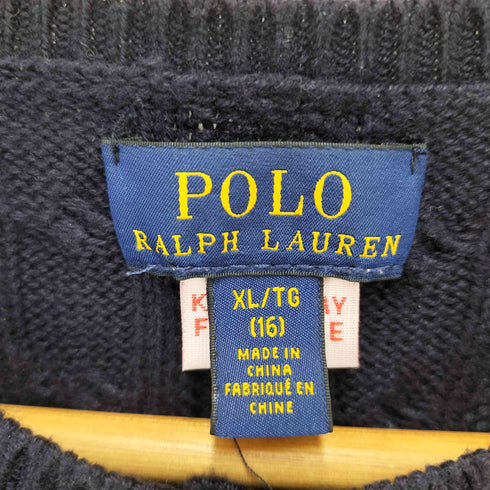 ポロラルフローレン POLO RALPH LAUREN ポニー刺繍 ケーブルニットカーディガン レディース XL/TG(16)