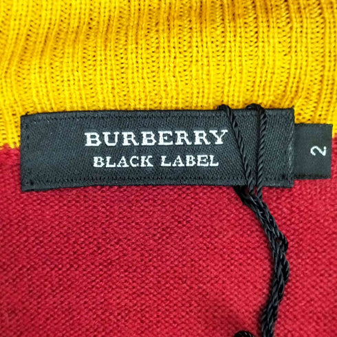 バーバリーブラックレーベル BURBERRY BLACK LABEL ハーフジップ スタンドカラーニット メンズ JPN:2