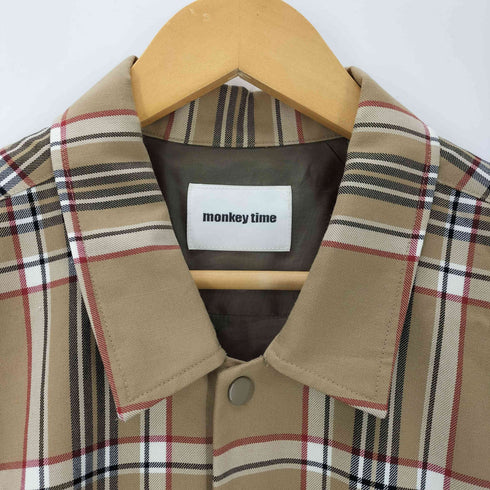 モンキータイム MONKEY TIME TW BEIGE TARTAN COACH JACKET メンズ JPN:M
