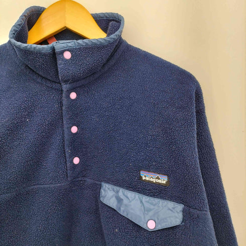 パタゴニアシンチラ PATAGONIA SYNCHILLA 00S 00AW スナップT ロゴパッチ フリース プルオーバー メンズ import:M