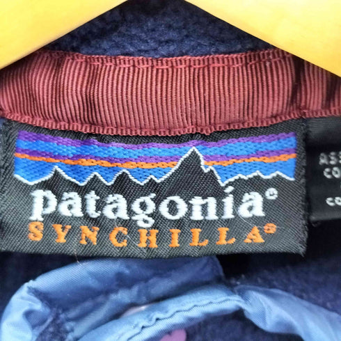 パタゴニアシンチラ PATAGONIA SYNCHILLA 00S 00AW スナップT ロゴパッチ フリース プルオーバー メンズ import:M