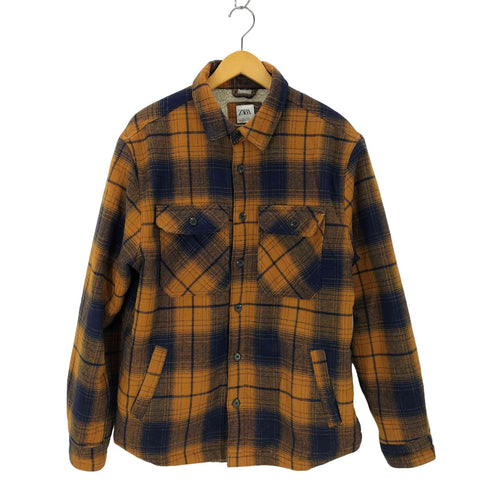 ザラ ZARA 裏地ボアチェック柄シャツジャケット メンズ JPN:L