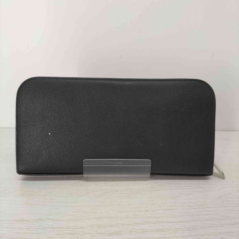サンローランパリ SAINT LAURENT PARIS ロゴ刻印 レザーロングウォレット シボ革 ラウンドジップ メンズ
