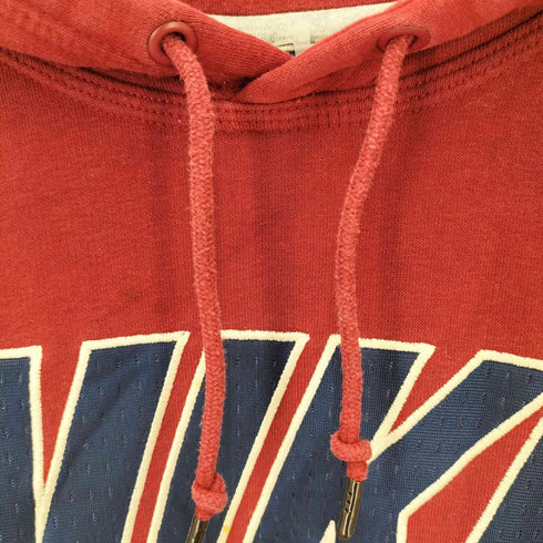 ナイキ NIKE 紺タグ メッシュロゴ刺繍 プルオーバーパーカー メンズ XL