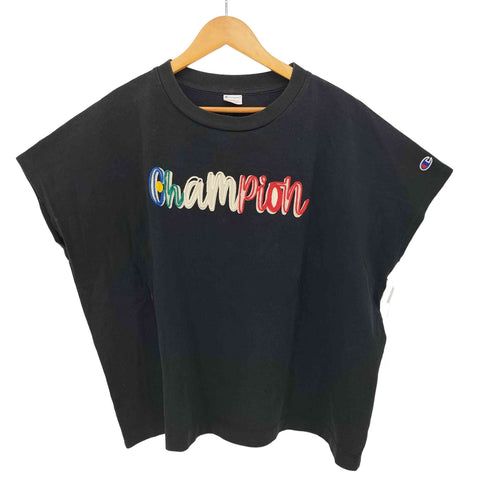チャンピオン Champion ヘビーウェイト ロゴ刺繍 ノースリーブ Tシャツ レディース import:L