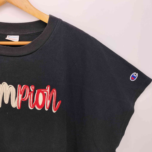 チャンピオン Champion ヘビーウェイト ロゴ刺繍 ノースリーブ Tシャツ レディース import:L
