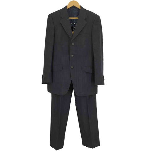 ポールスミス Paul Smith ストライプ モヘヤ 50% 3B テーラード ジャケット 2タック スラックス パンツ セットアップ メンズ M