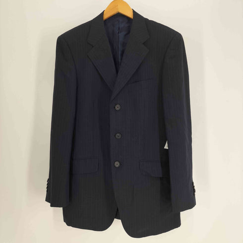 ポールスミス Paul Smith ストライプ モヘヤ 50% 3B テーラード ジャケット 2タック スラックス パンツ セットアップ メンズ M