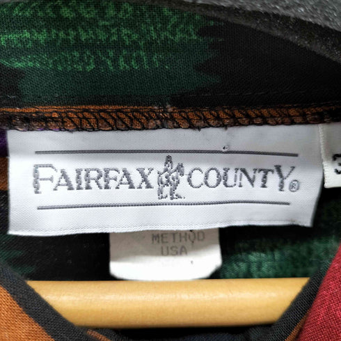 フェアファックス FAIRFAX FAIRFAX COUNTY 総柄オーバーサイズL/Sシャツ メンズ 3X