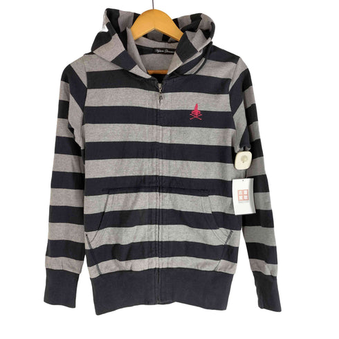 ヒステリックグラマー HYSTERIC GLAMOUR 両面ヒスガールプリント ボーダー リバーシブルジップアップパーカー Y2K レディース FREE