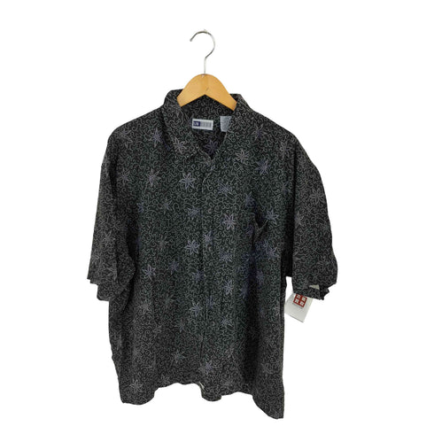 UNTIED 総柄 シルク100% S/S 開襟シャツ メンズ 2XL