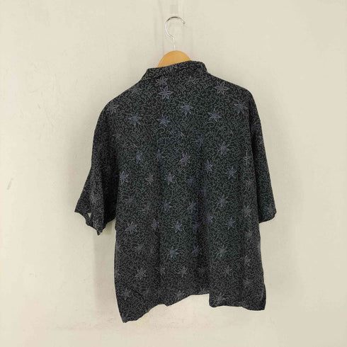 UNTIED 総柄 シルク100% S/S 開襟シャツ メンズ 2XL
