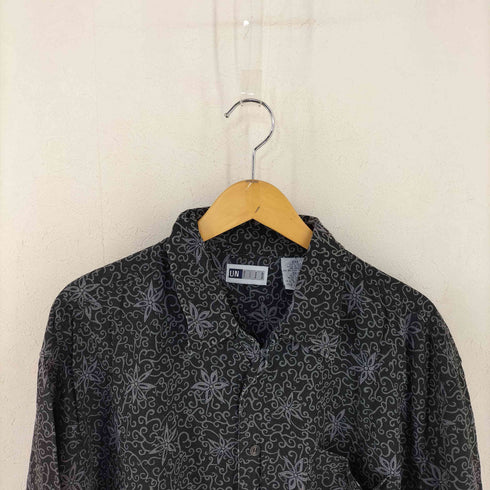 UNTIED 総柄 シルク100% S/S 開襟シャツ メンズ 2XL