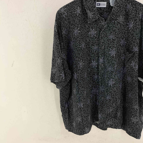 UNTIED 総柄 シルク100% S/S 開襟シャツ メンズ 2XL