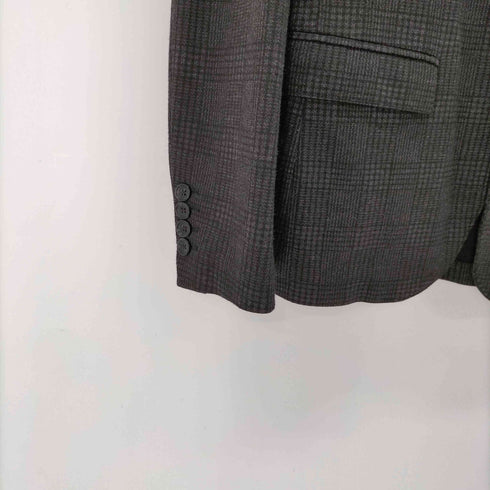 ザラ ZARA チェック2Bテーラードジャケット メンズ DE:46
