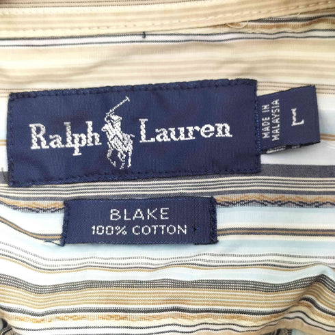 ラルフローレン RALPH LAUREN BLAKE ポニー刺繍 ストライプ柄 L/S シャツ ビッグサイズ メンズ import:L