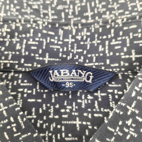 JABANG 襟芯 総柄 ワンポイント 刺繍 シャツ メンズ 95