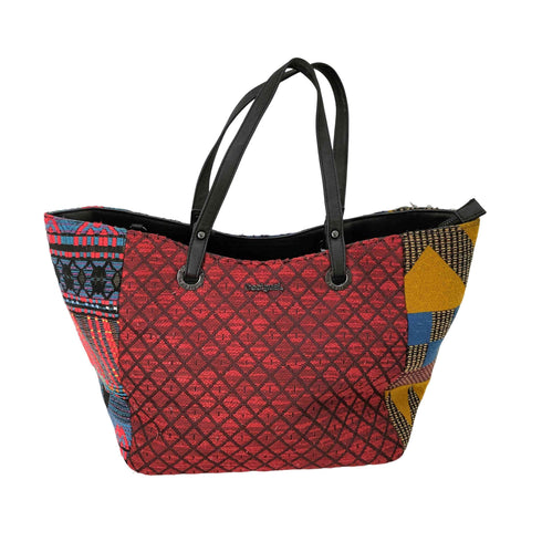 デシグアル Desigual BOLS_LEON TOGO ツイードパッチワークトートバッグ レディース