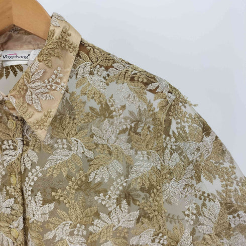 Vogelsang 花柄 刺繍 シアー シースルー L/S シャツ レディース DE:42